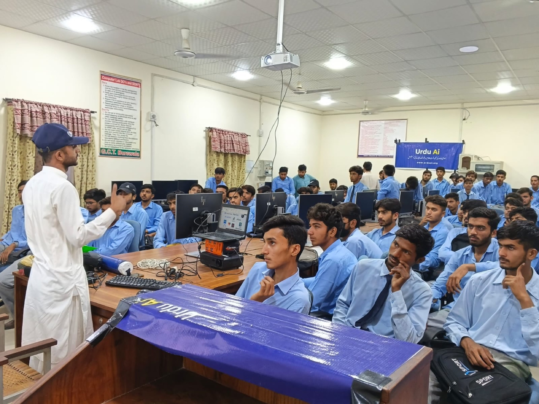 Urdu Ai Dost delivering a school computer lab session